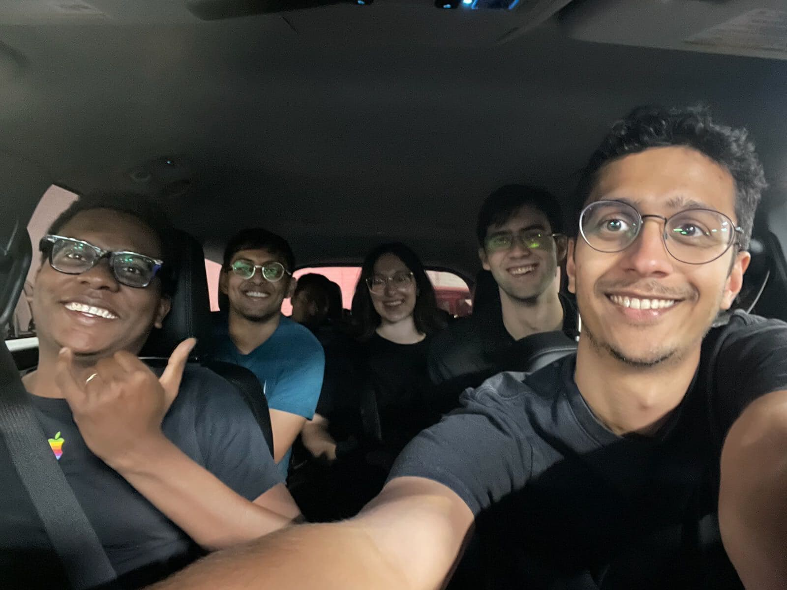 The early Openlayer team together in a car